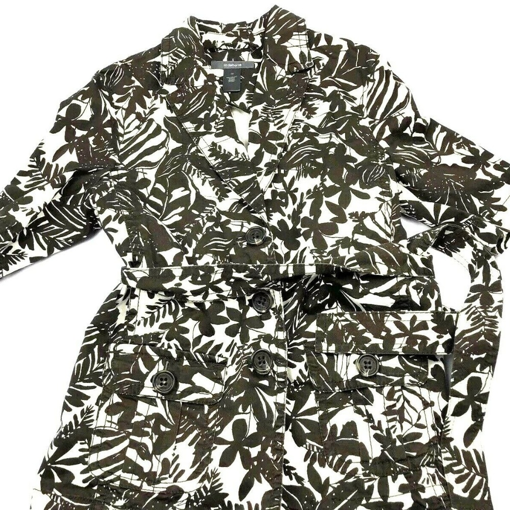Liz Claiborne Jacket Blazer Womens Fall Floral 10